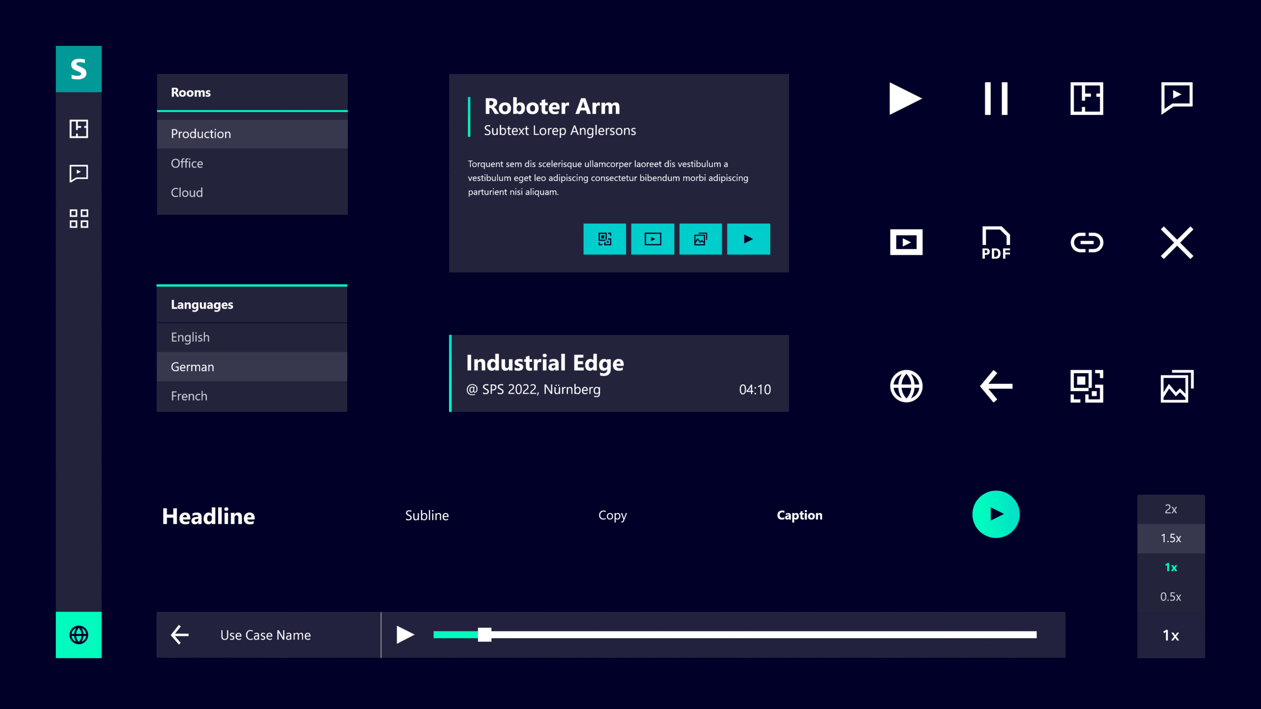 UX/UI Toolkit für die Erstellung der Benutzeroberfläche der Siemens Industrial Edge: Digital Twin Anwendung